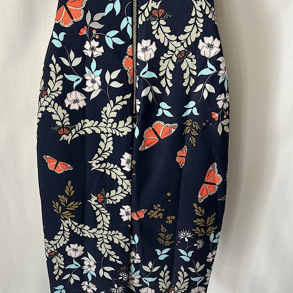 Ted Baker London NWT Kyoto Gardens Bow Neck Navy Floral Dress **Size 0**🔥🔥 - Picture 5 of 7